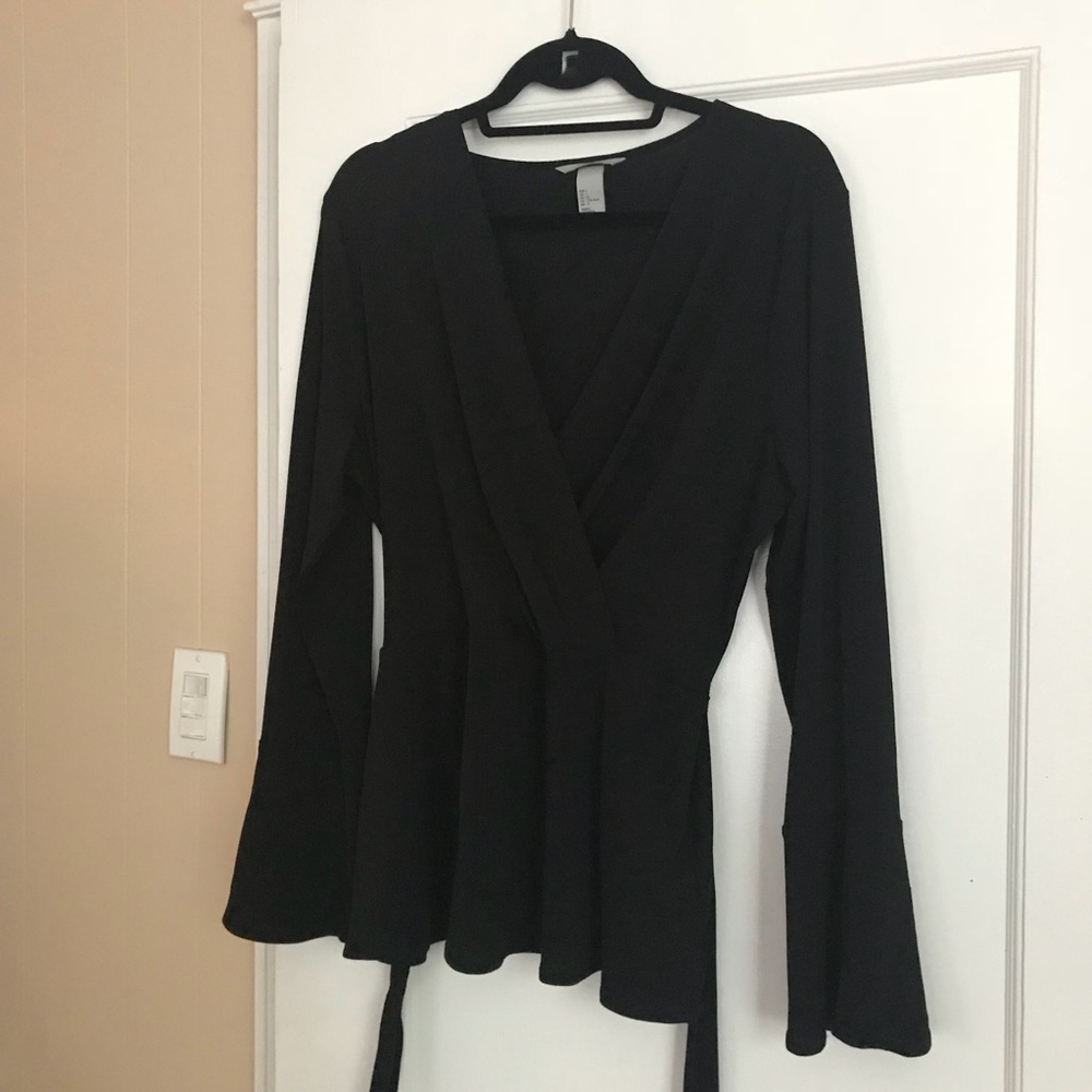 Basic Black Wrap Shirt
